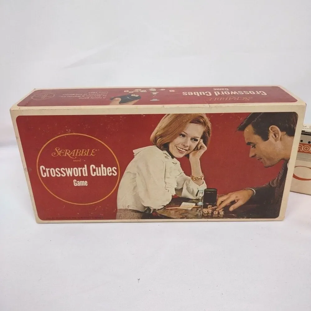 Scrabble Crossword Cubes Game - Wooden Letters - Complete - Vintage 1964